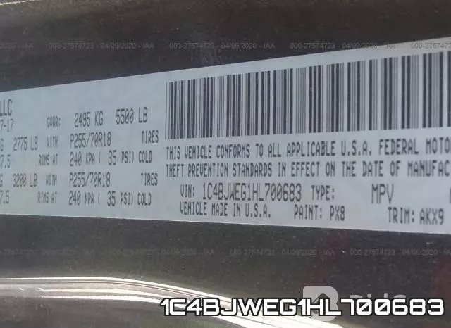 1C4BJWEG1HL700683 фото 10