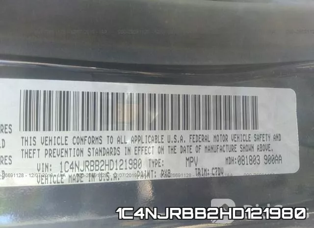 1C4NJRBB2HD121980 фото 10