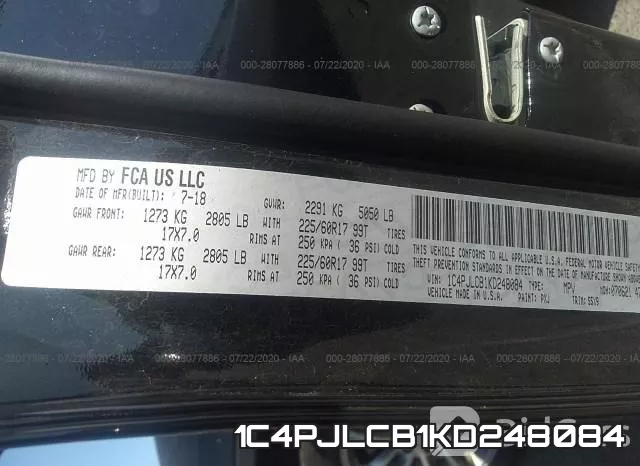 1C4PJLCB1KD248084 фото 10