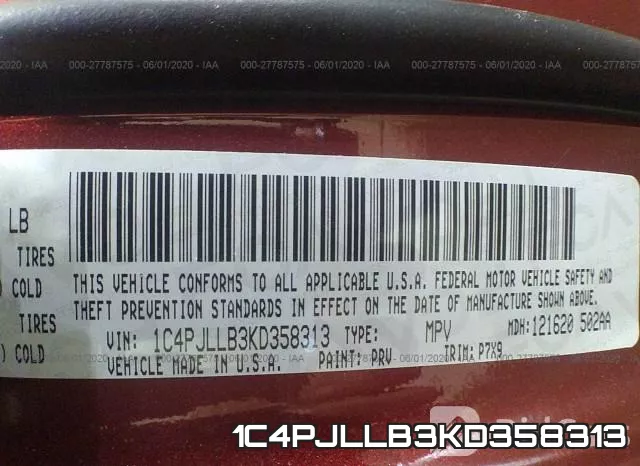 1C4PJLLB3KD358313 фото 10