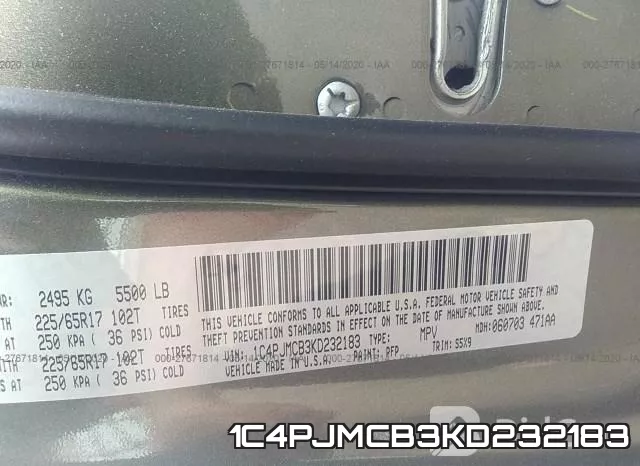 1C4PJMCB3KD232183 фото 10