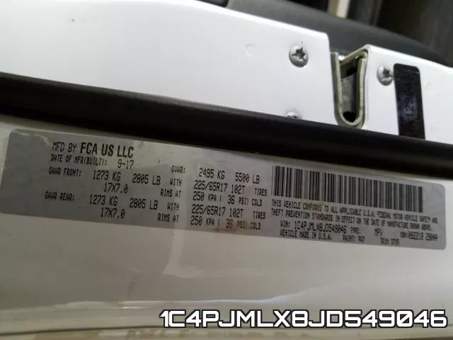 1C4PJMLX8JD549046 фото 2