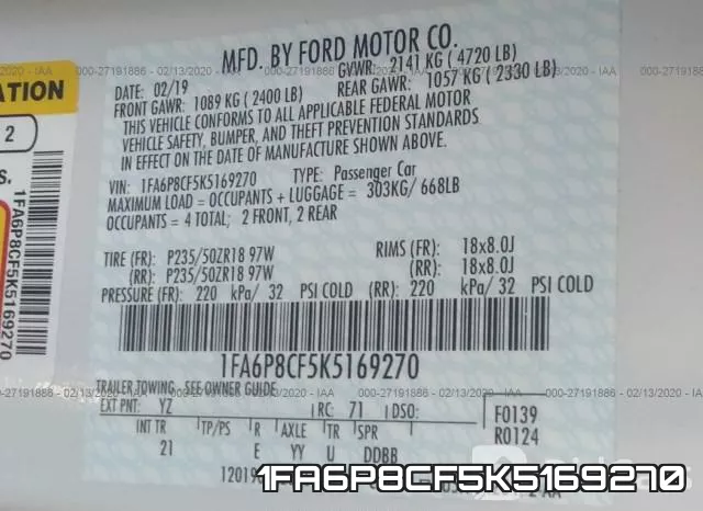 1FA6P8CF5K5169270 фото 10