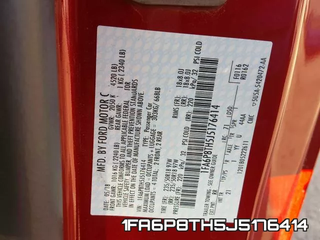 1FA6P8TH5J5176414 фото 2