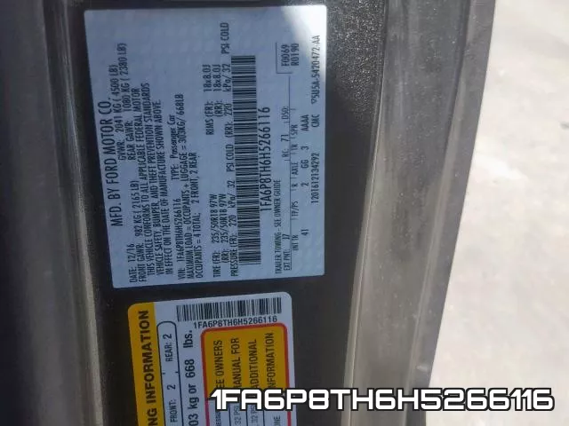 1FA6P8TH6H5266116 фото 2