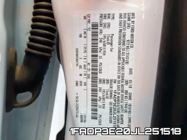 1FADP3E20JL251518 фото 2