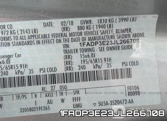 1FADP3E23JL266708 фото 10