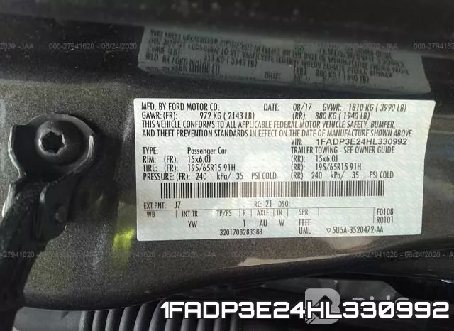 1FADP3E24HL330992 фото 10
