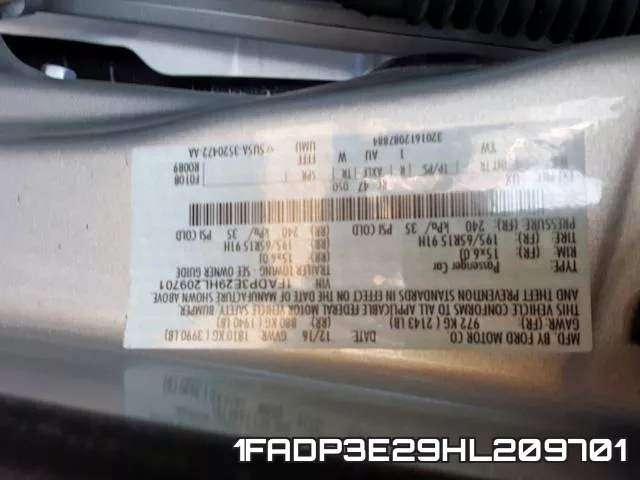 1FADP3E29HL209701 фото 2