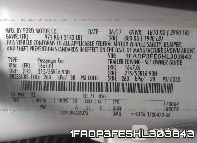 1FADP3FE5HL303843 фото 10