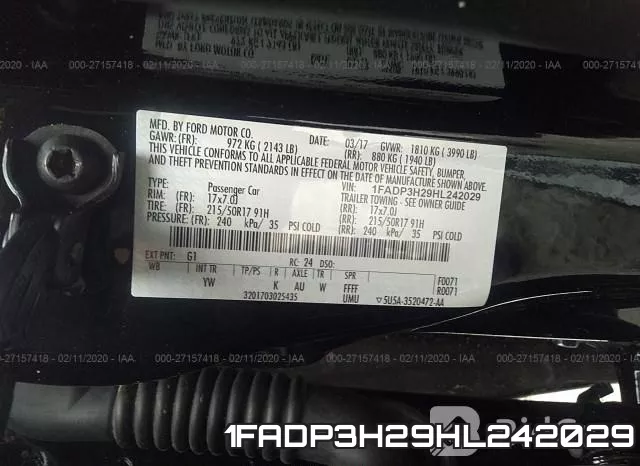 1FADP3H29HL242029 фото 10