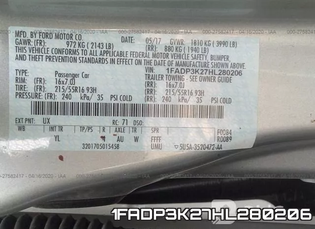 1FADP3K27HL280206 фото 10
