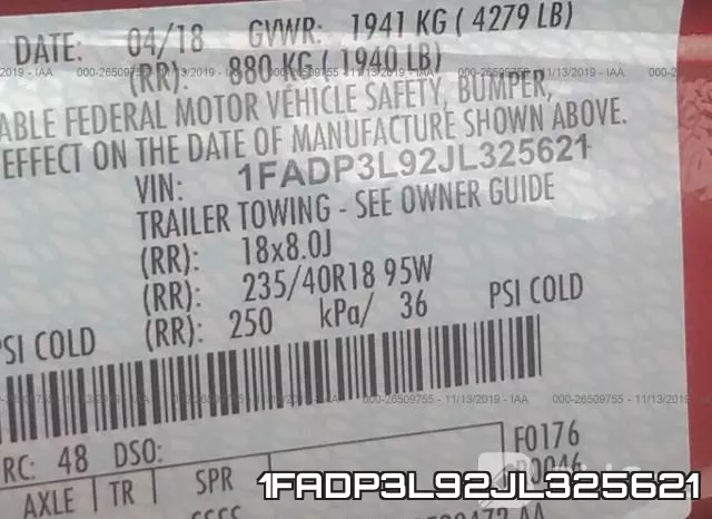 1FADP3L92JL325621 фото 10