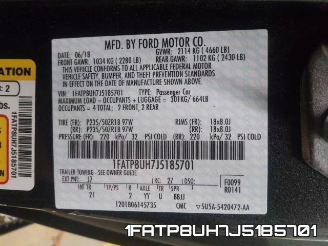 1FATP8UH7J5185701 фото 2