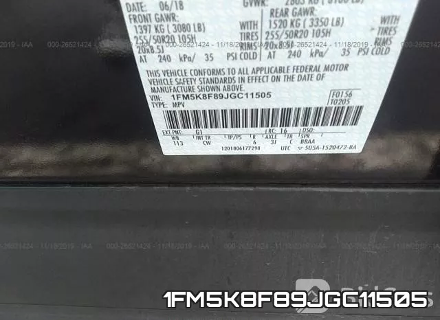 1FM5K8F89JGC11505 фото 10