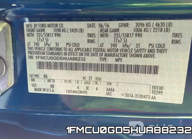 1FMCU0GD5HUA88232 фото 10