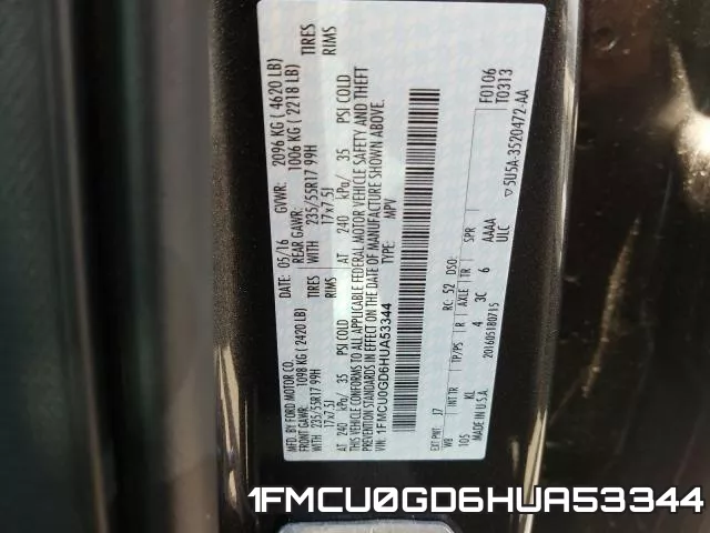 1FMCU0GD6HUA53344 фото 2