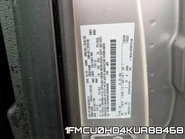 1FMCU0HD4KUA88468 фото 2