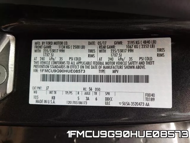 1FMCU9G90HUE08573 фото 2