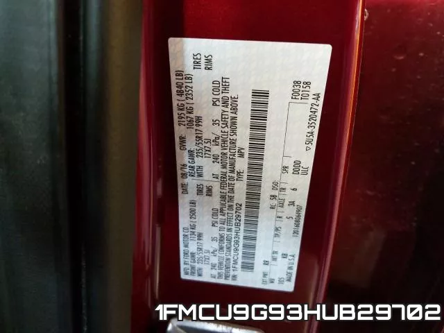 1FMCU9G93HUB29702 фото 2