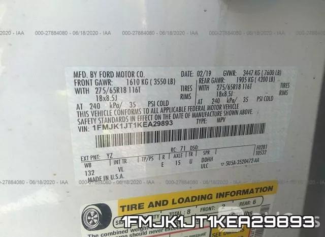 1FMJK1JT1KEA29893 фото 10