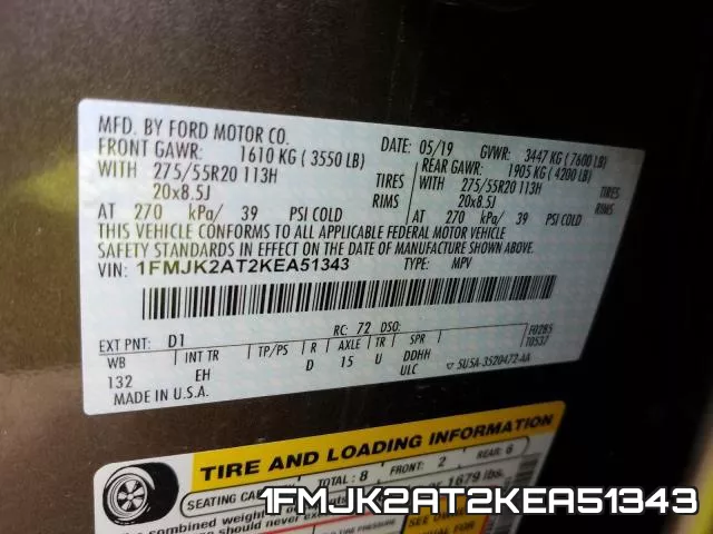 1FMJK2AT2KEA51343 фото 2