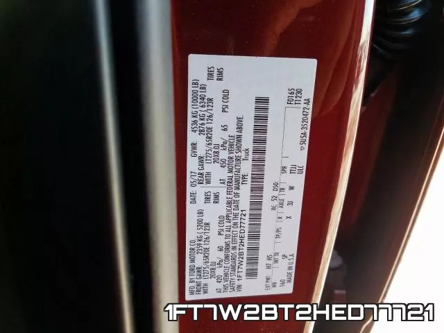 1FT7W2BT2HED77721 фото 2
