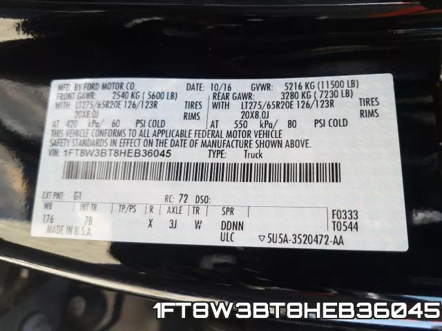 1FT8W3BT8HEB36045 фото 2