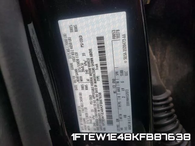 1FTEW1E48KFB87638 фото 2