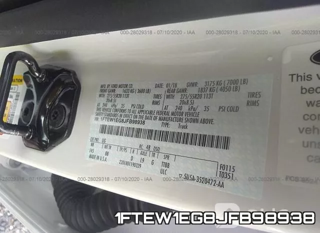 1FTEW1EG8JFB98938 фото 9
