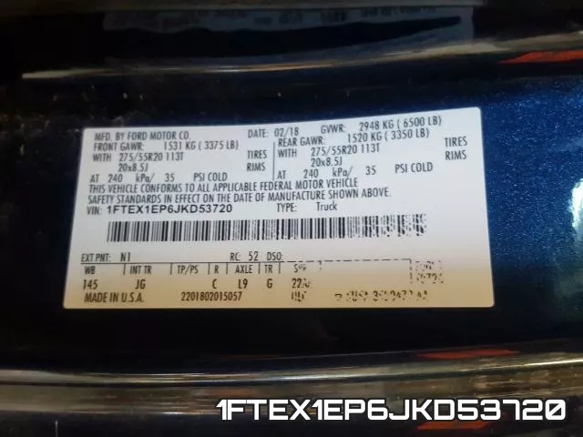 1FTEX1EP6JKD53720 фото 2