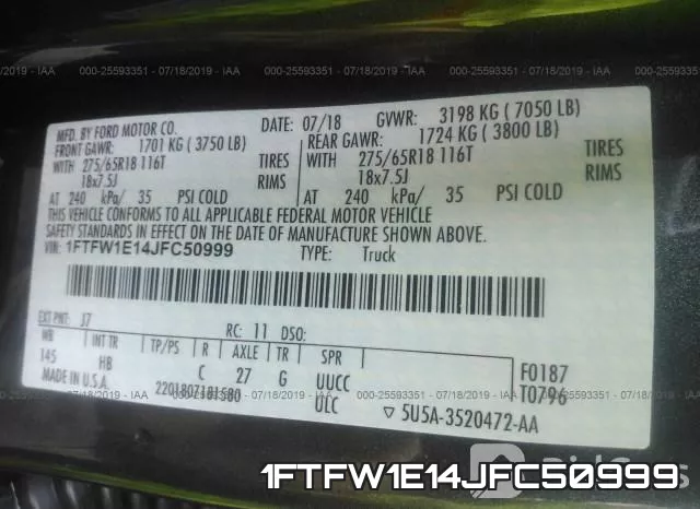 1FTFW1E14JFC50999 фото 10