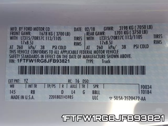 1FTFW1RG8JFB93821 фото 2