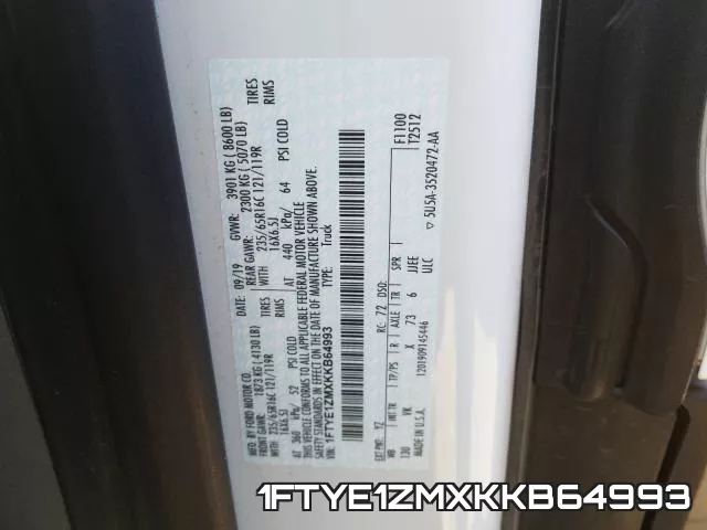 1FTYE1ZMXKKB64993 фото 2