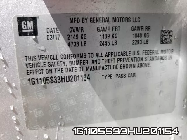 1G1105S33HU201154 фото 2