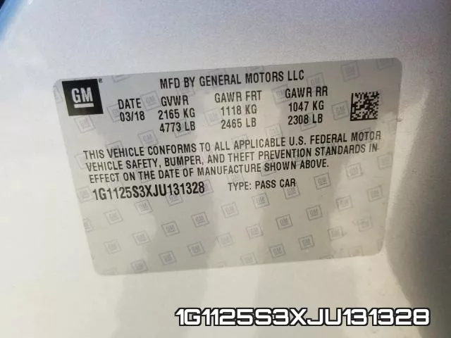 1G1125S3XJU131328 фото 2