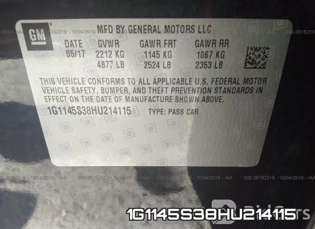 1G1145S38HU214115 фото 10