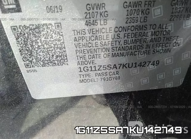 1G11Z5SA7KU142749 фото 10