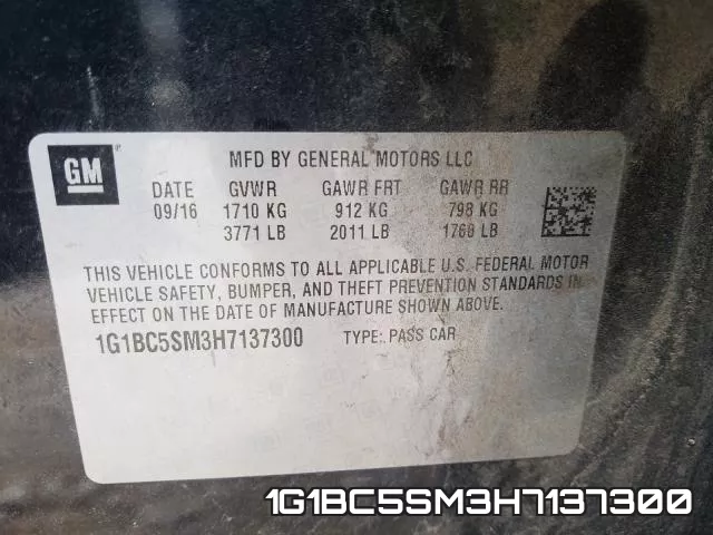 1G1BC5SM3H7137300 фото 2