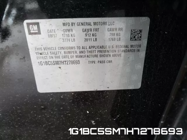 1G1BC5SM7H7278693 фото 2