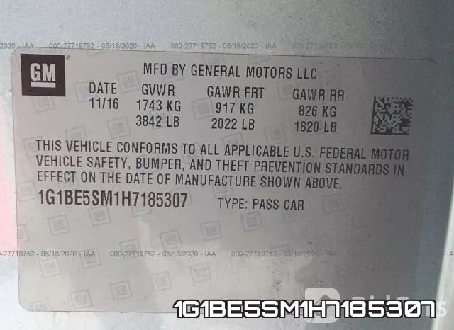 1G1BE5SM1H7185307 фото 10