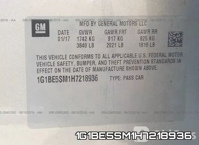 1G1BE5SM1H7218936 фото 10