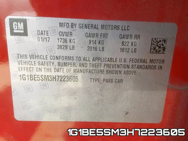 1G1BE5SM3H7223605 фото 2