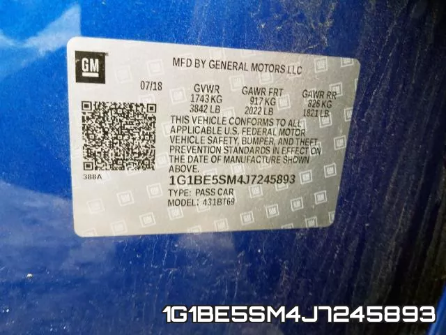 1G1BE5SM4J7245893 фото 2