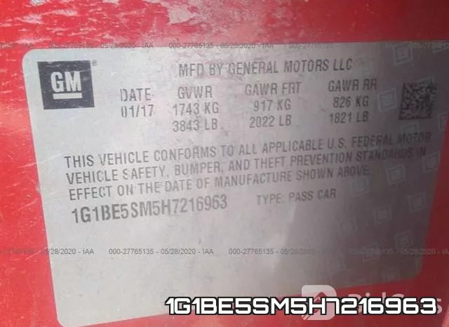 1G1BE5SM5H7216963 фото 10