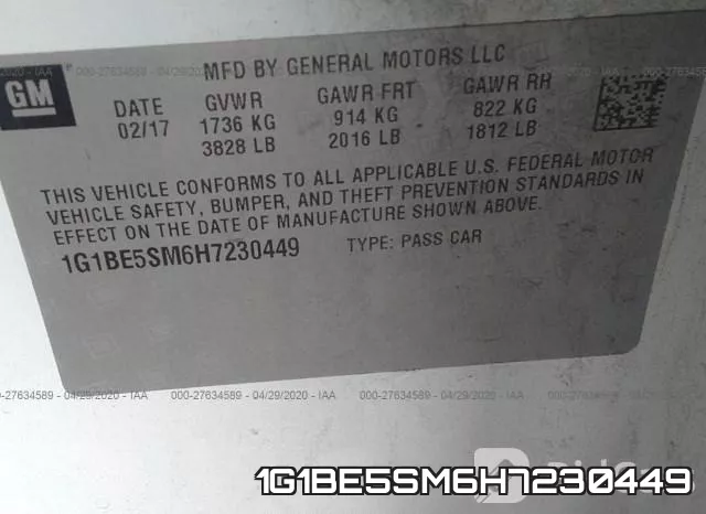 1G1BE5SM6H7230449 фото 10