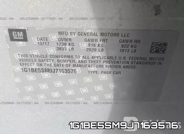 1G1BE5SM9J7163576 фото 10