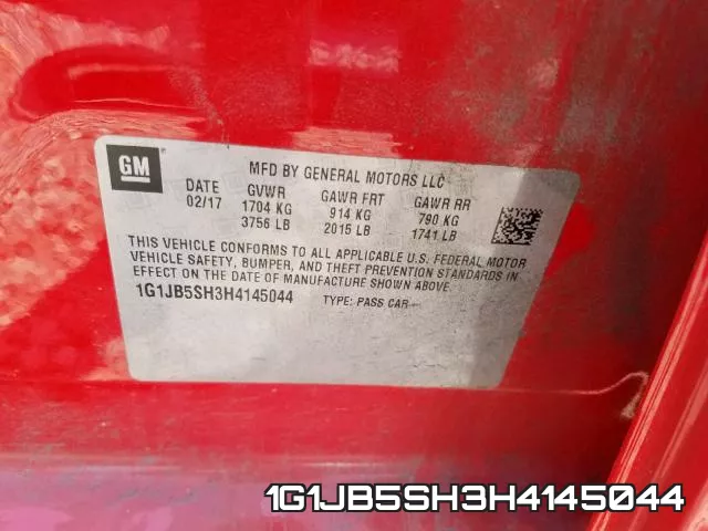 1G1JB5SH3H4145044 фото 2