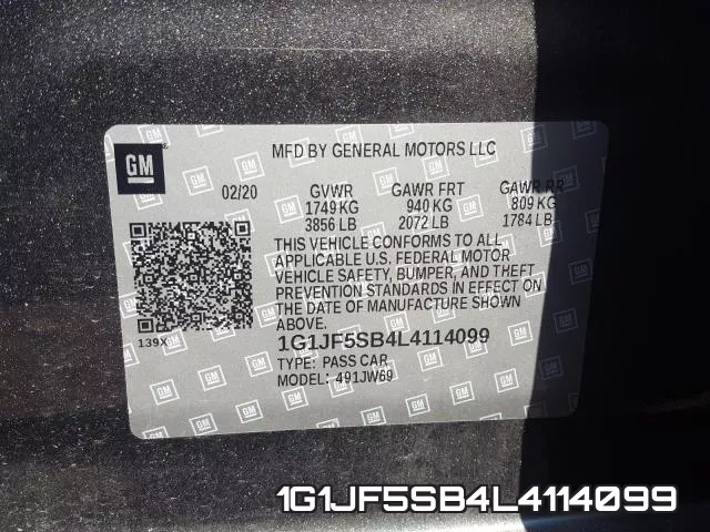 1G1JF5SB4L4114099 фото 2