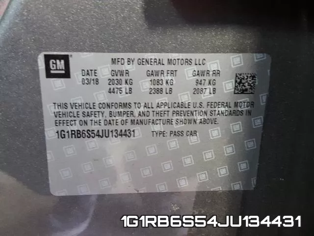 1G1RB6S54JU134431 фото 2